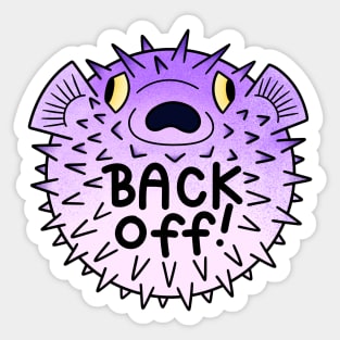 Back off! Purple Puffer Fish Sticker